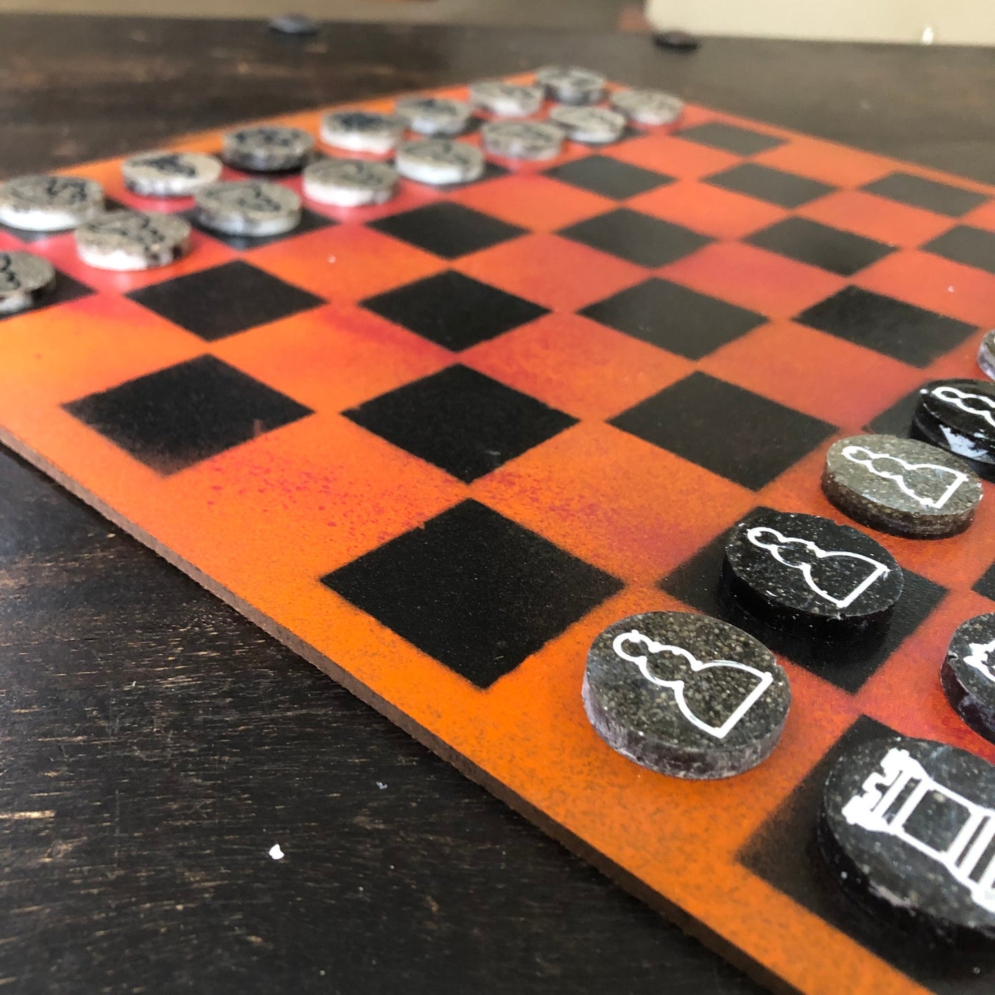 Vintage Orange - Painted Chess Set