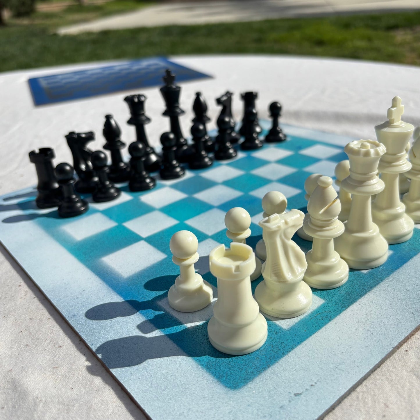 Cool Blue - Painted Chess Set