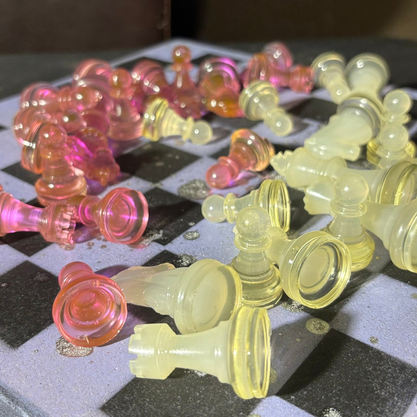 Purple Clean Pink - Painted Chess Set