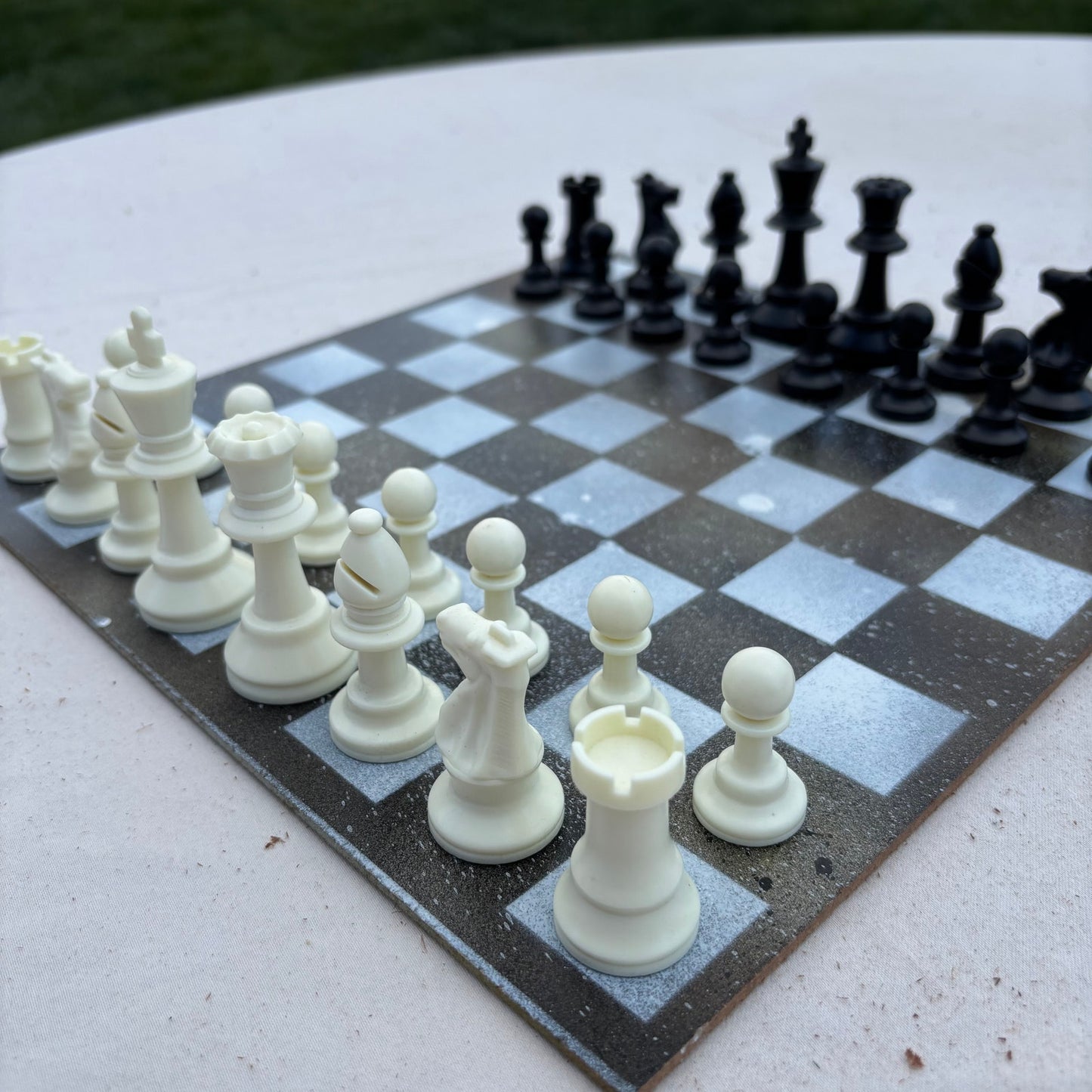 Blackboard Blue - Painted Chess Set