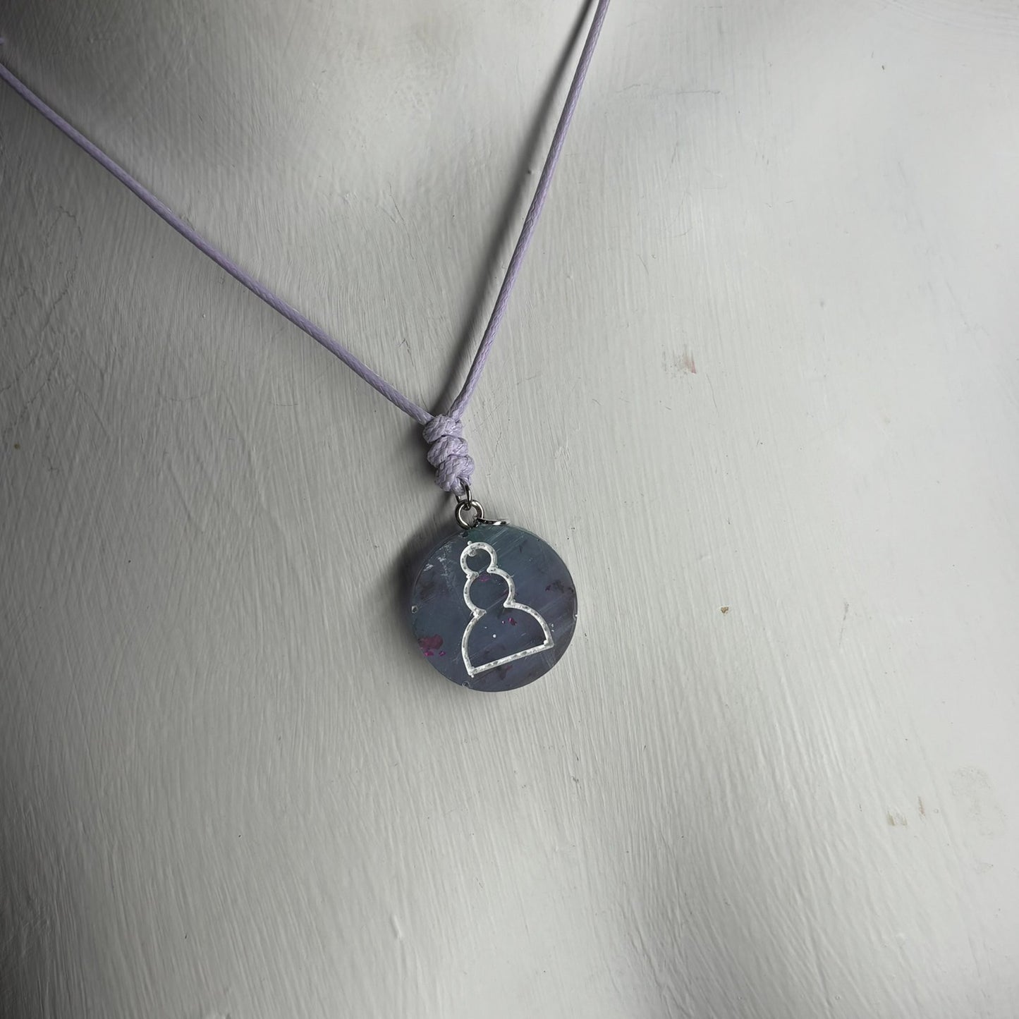 Simple Blue/Purple Pawn - Handmade Resin Chess Necklace
