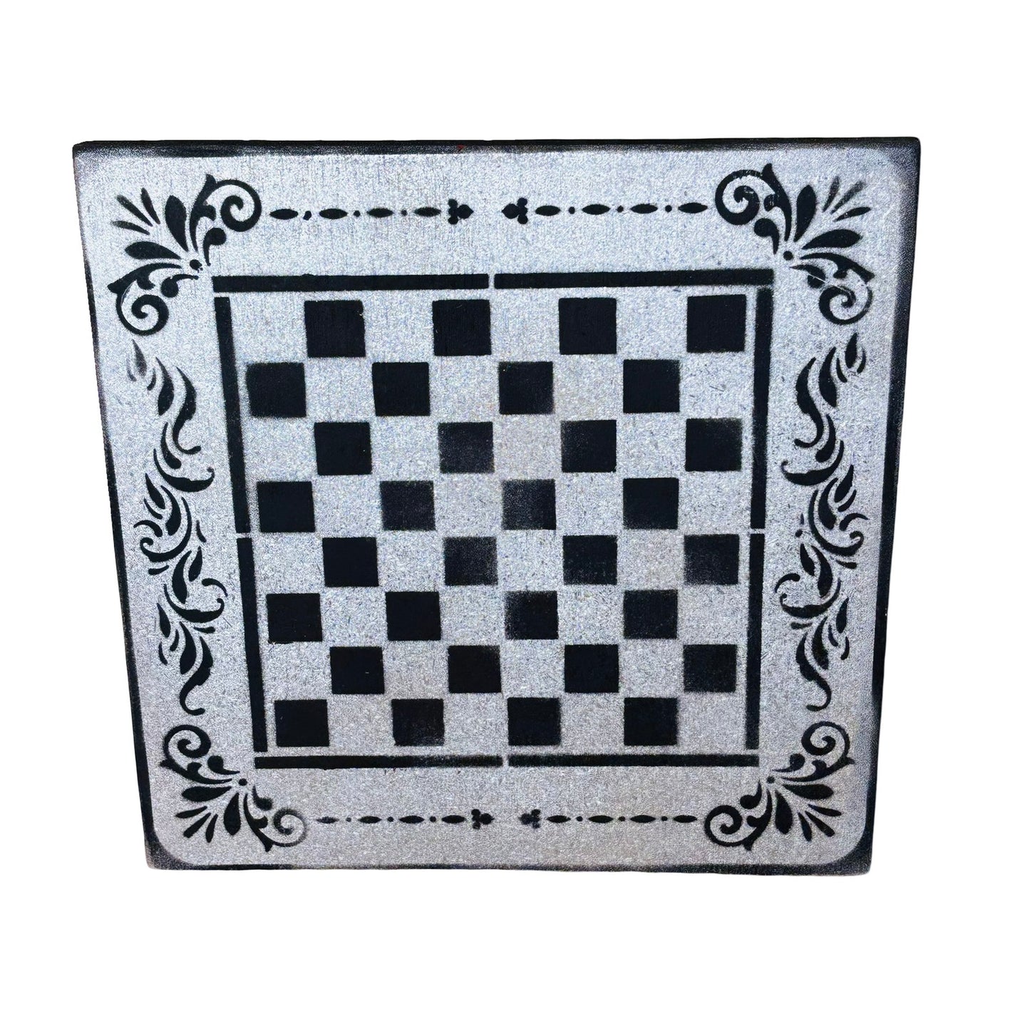 Gray & Black - Painted Chess Board