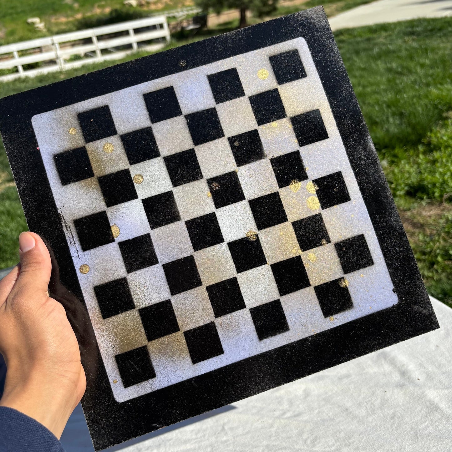 Dripped Gold - Painted Chess Set