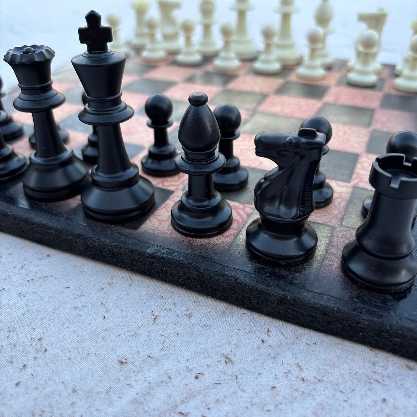 Peach Pattern - Scrapbook Chess Set