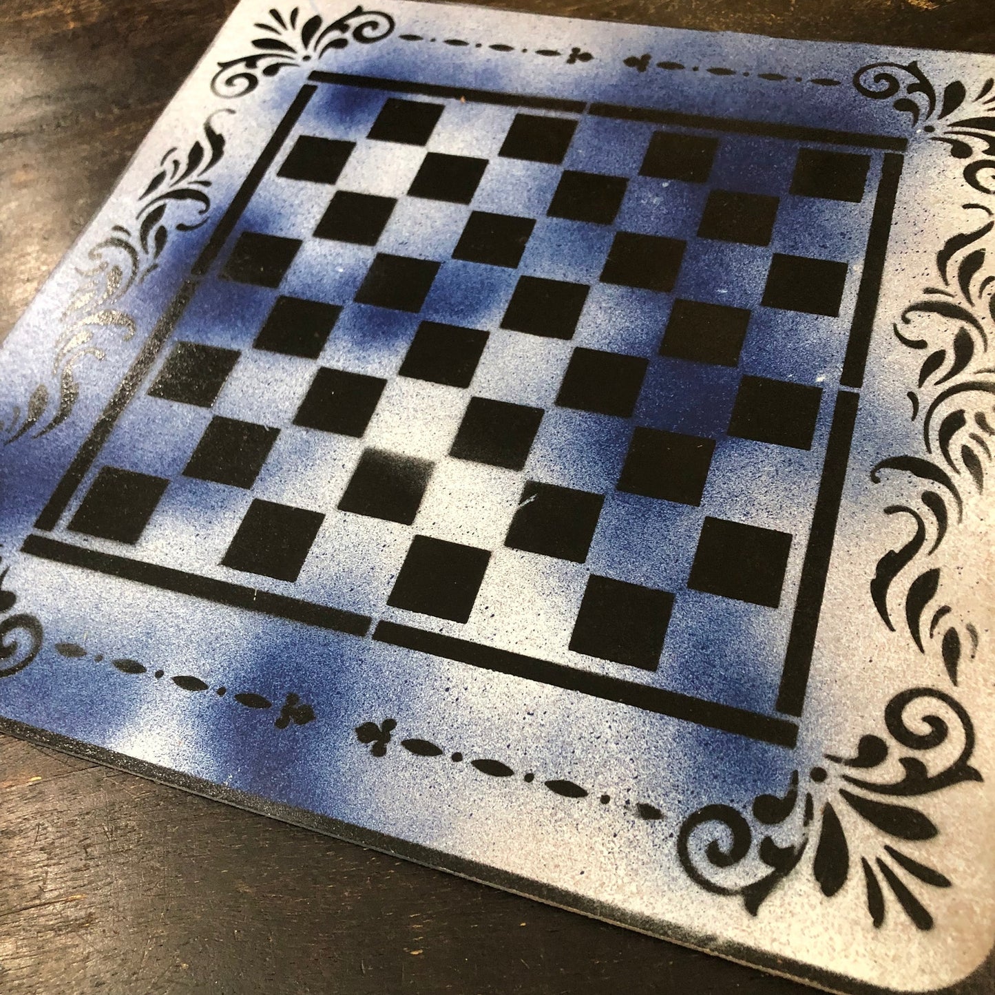 Snow Blue - Painted Chess Set