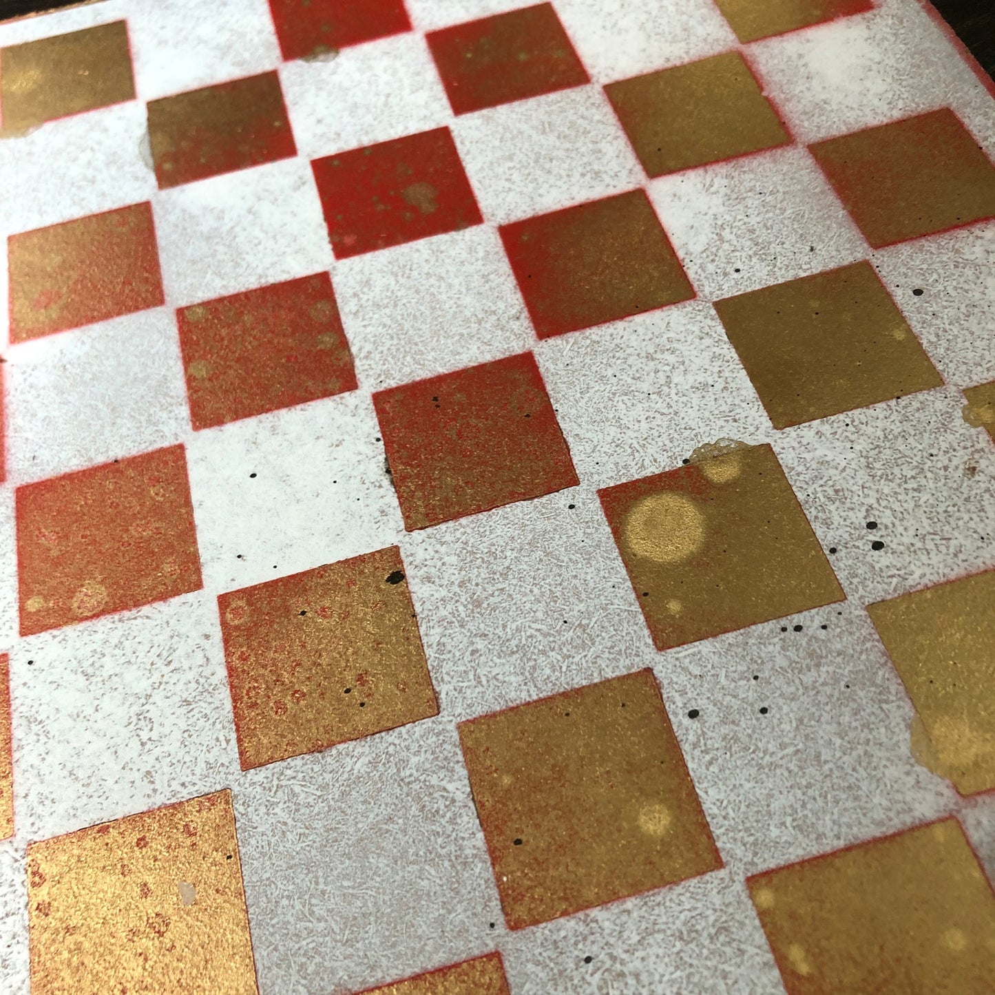 Fancy Golden Red - Painted Chess Set