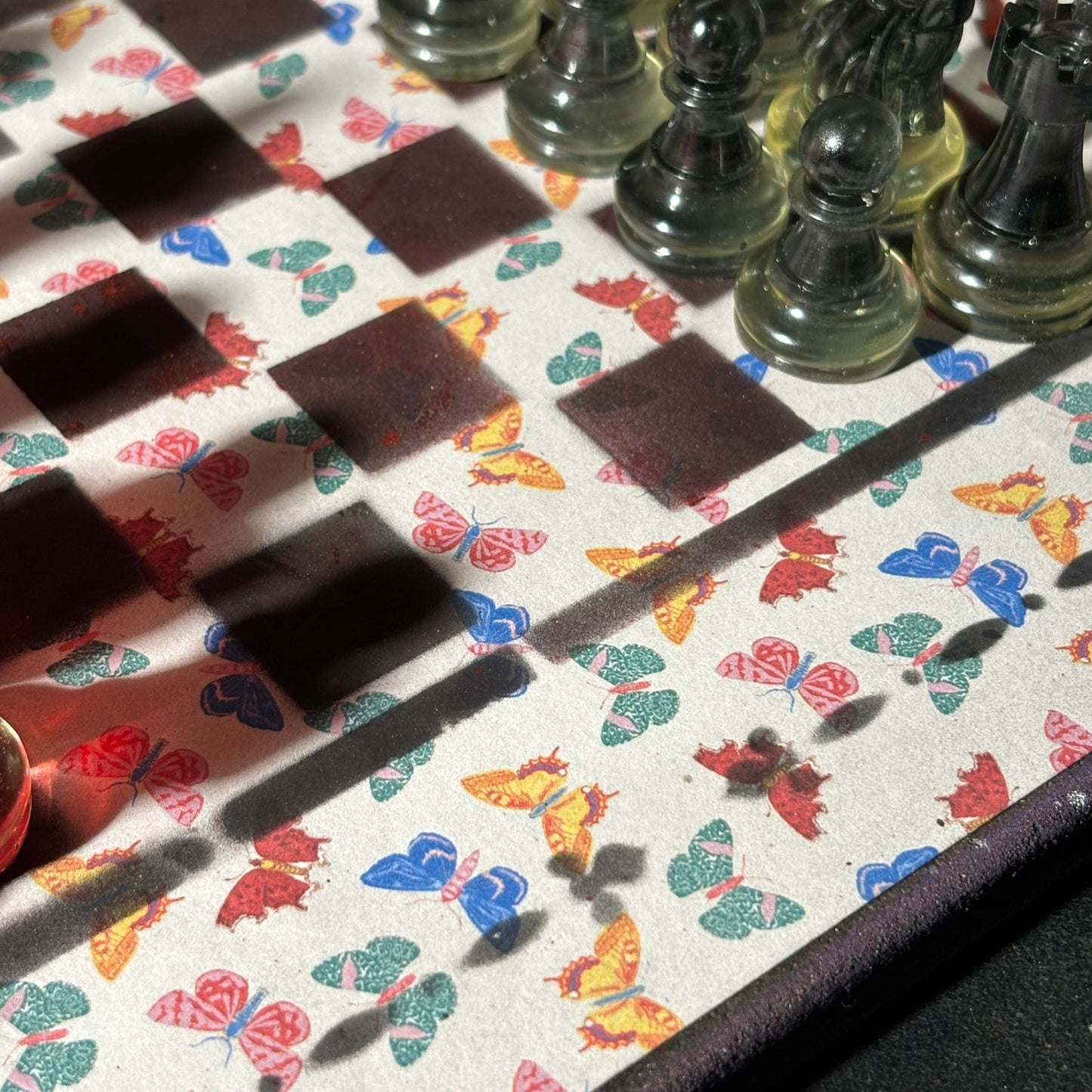 Colorful Butterflies - Scrapbook Chess Set