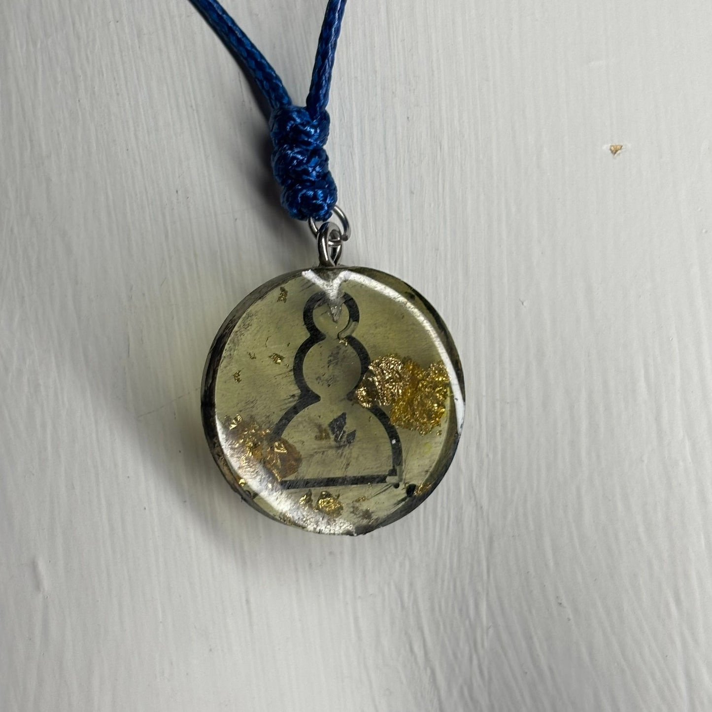 Lime Yellow Pawn - Handmade Resin Chess Necklace