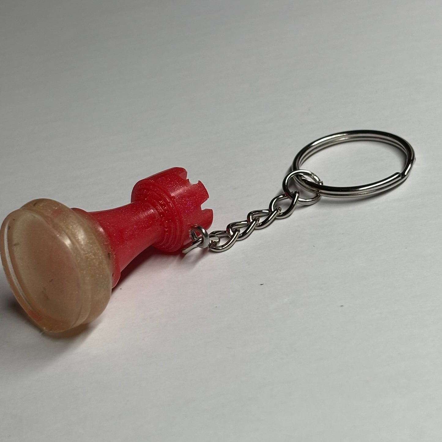 Red Cream Rook - Handmade Resin Keychain