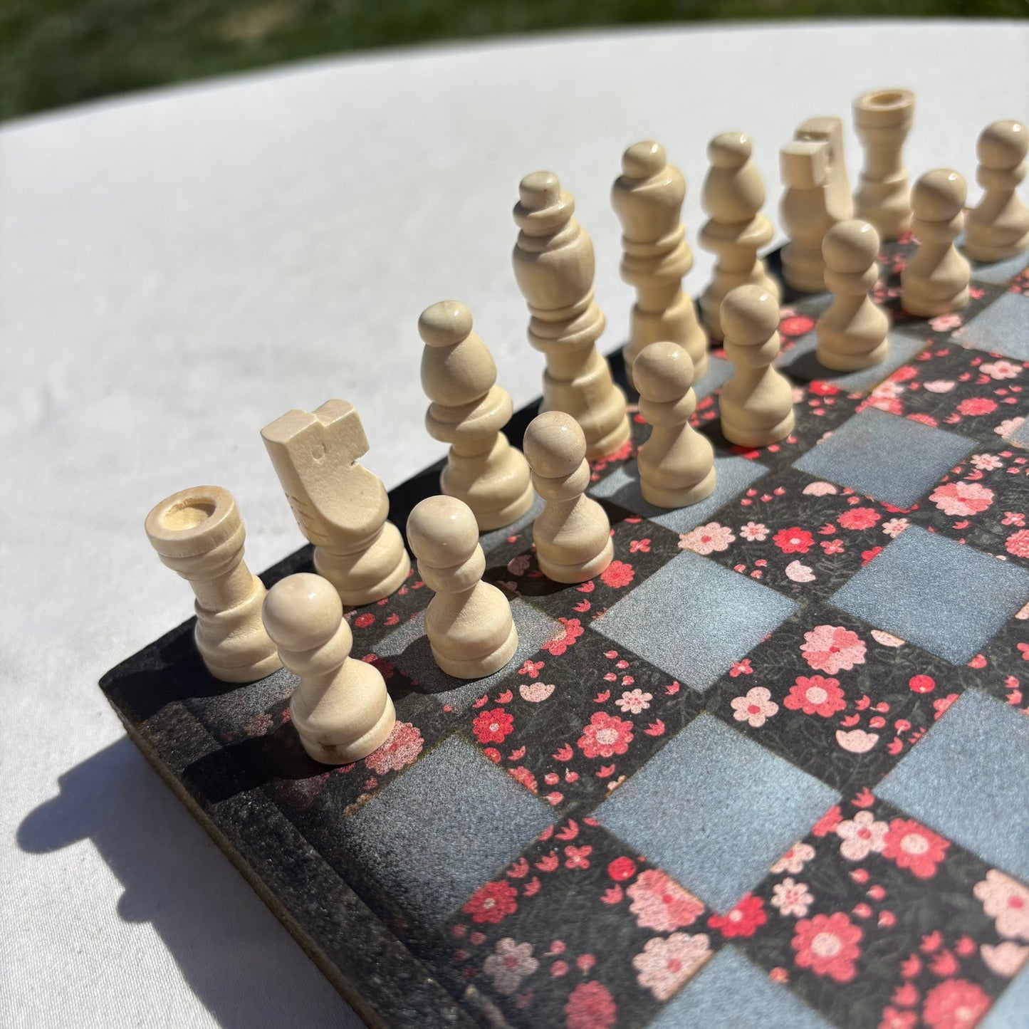 Vintage Flowers - Scrapbook Chess Set