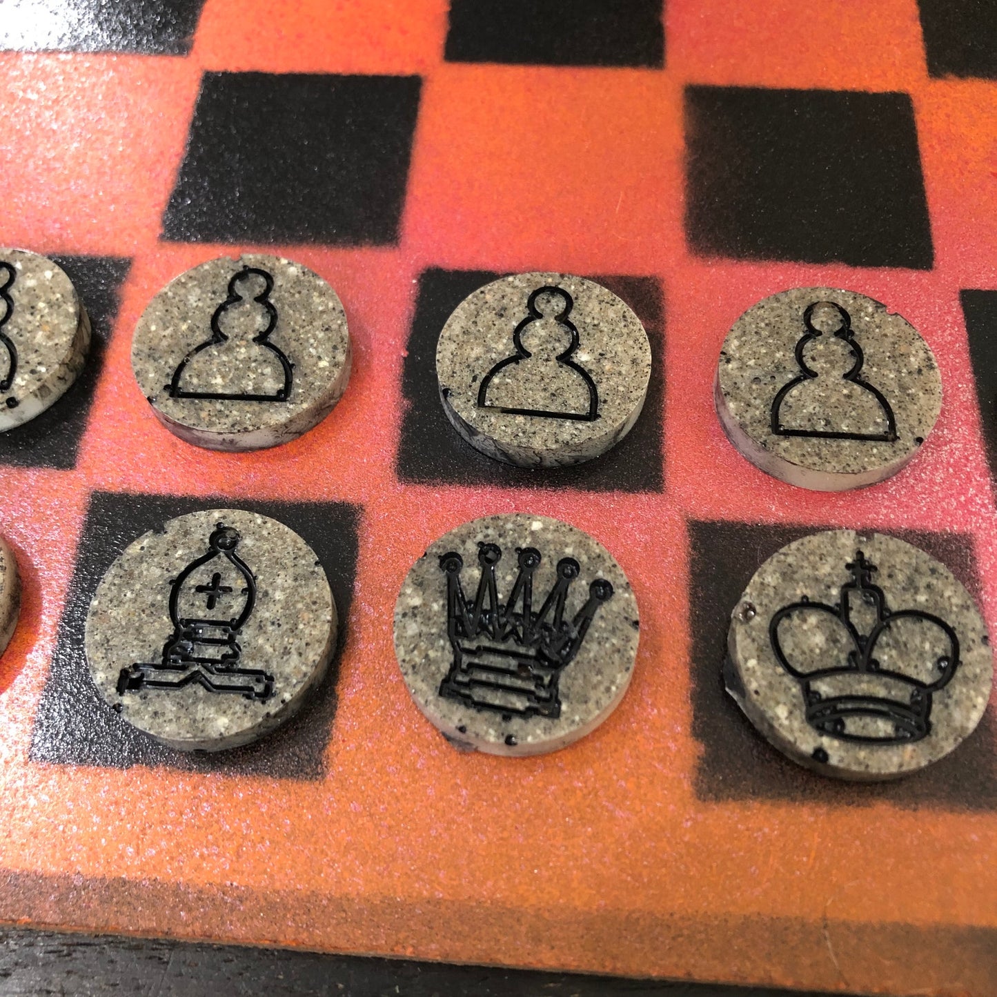 Vintage Orange - Painted Chess Set