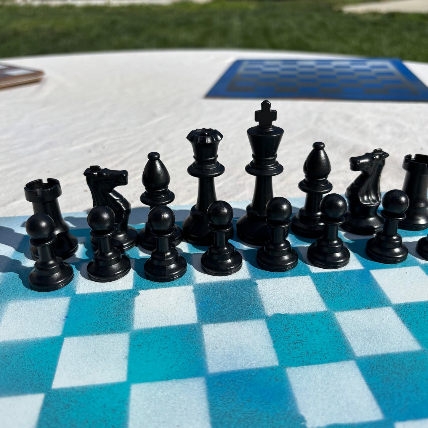 Cool Blue - Painted Chess Set