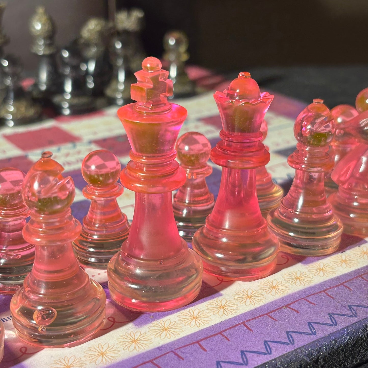 Pink & Purple Mix - Scrapbook Chess Set