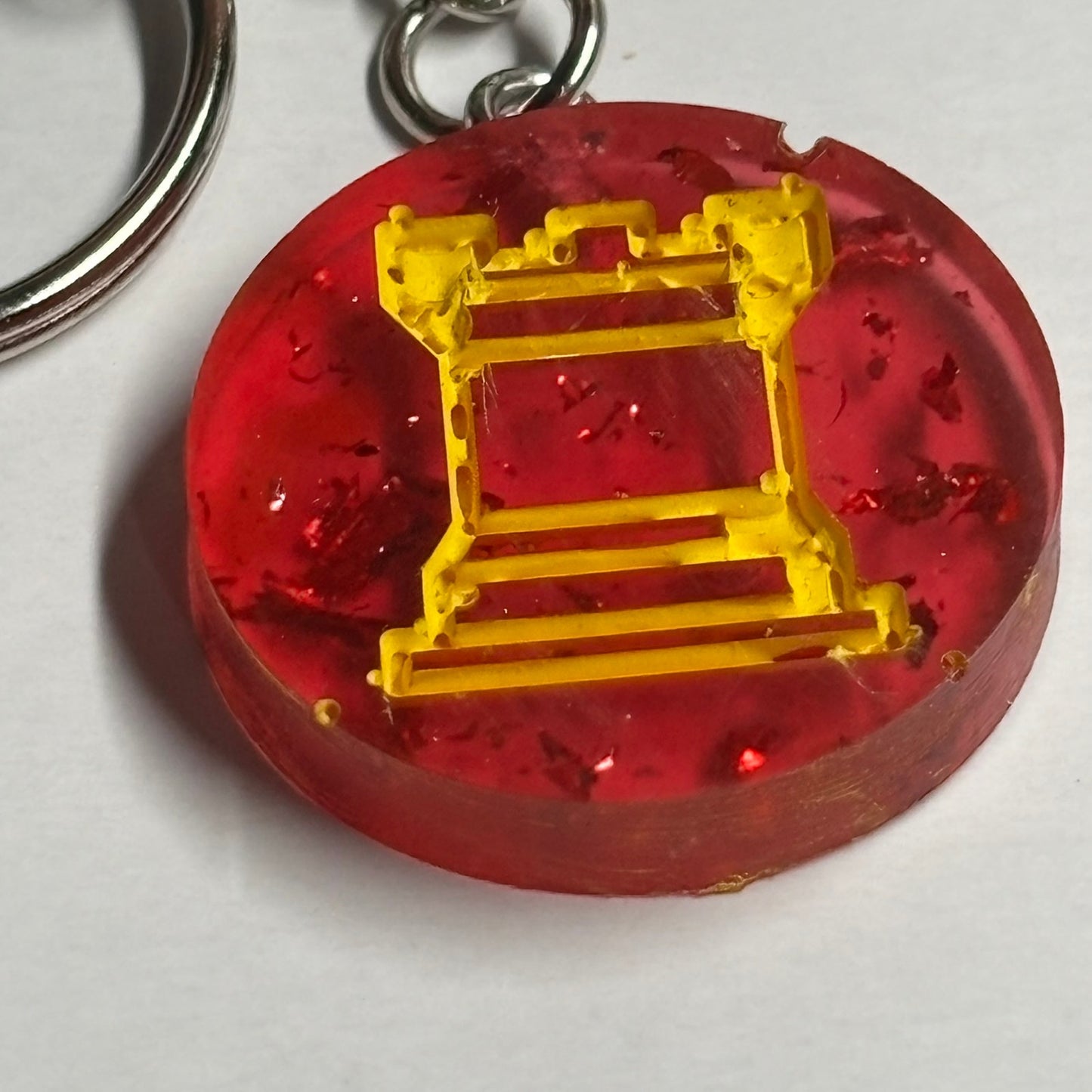 USC Colored Rook - Handmade Resin Keychain - Flat Edition