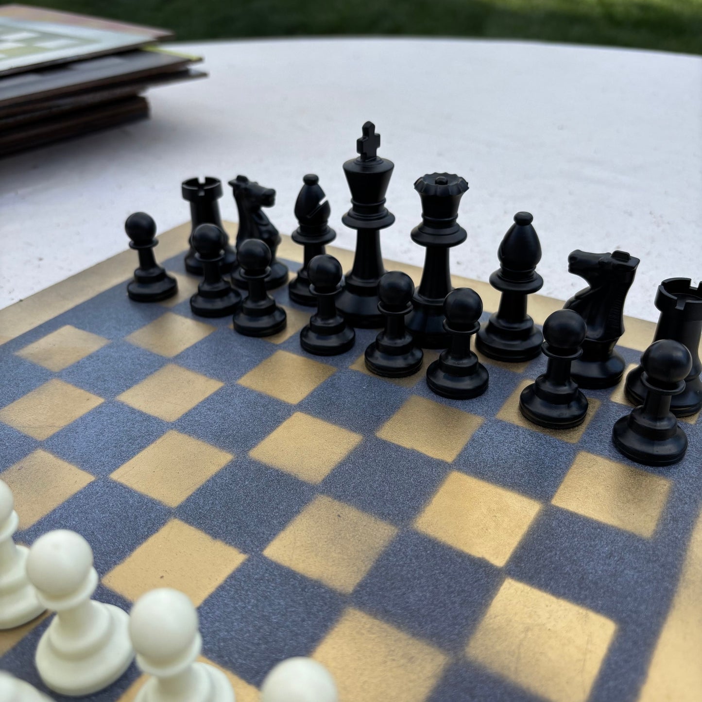 Simple Gold - Painted Chess Set
