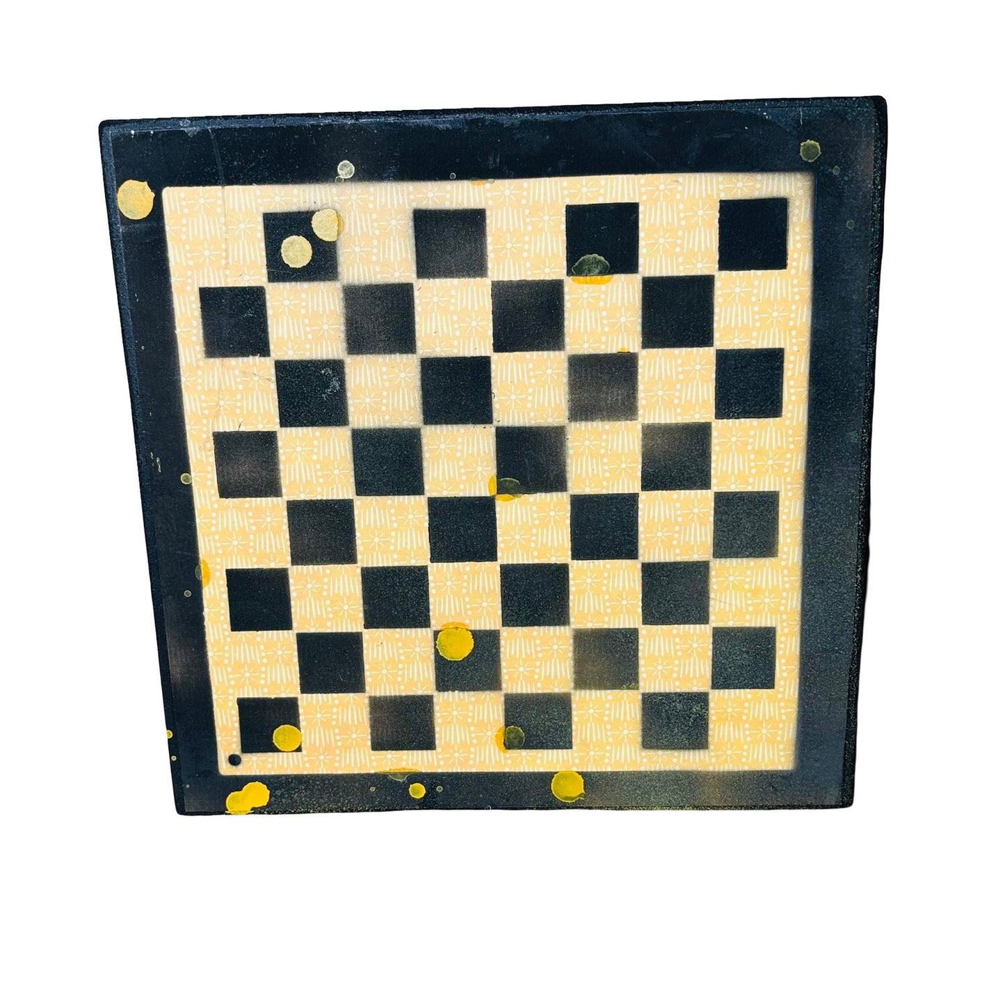 Tattered Yellow - Scrapbook Chess Board