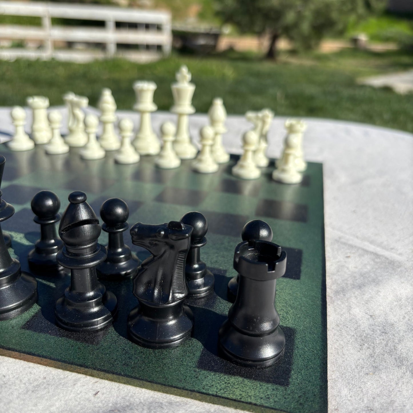 Dark Green - Painted Chess Set