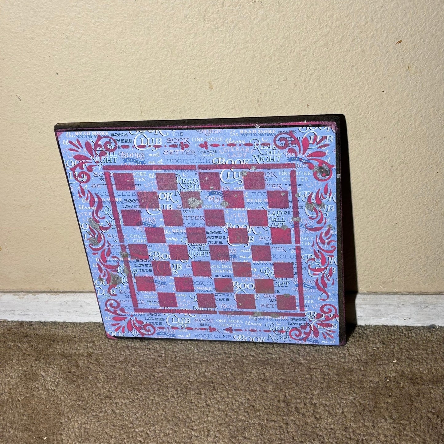 Pink/Blue Book Club - Scrapbook Chess Board