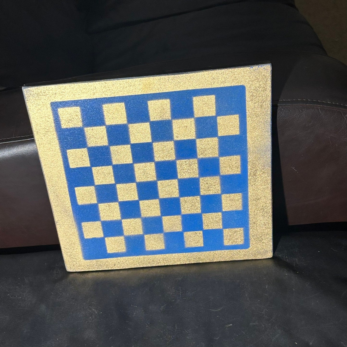 Blue Gold - Painted Chess Board