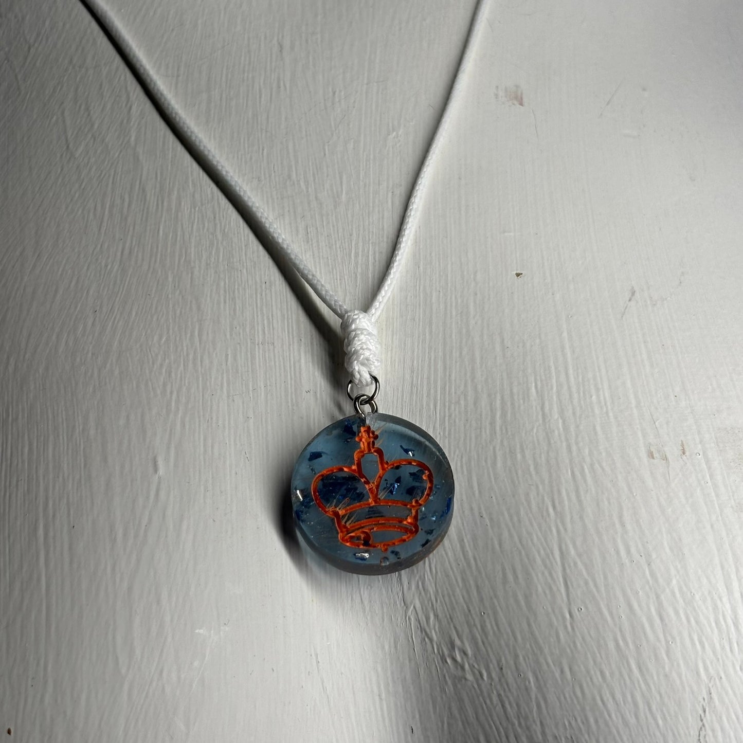 Royal Blue King - Handmade Resin Chess Necklace