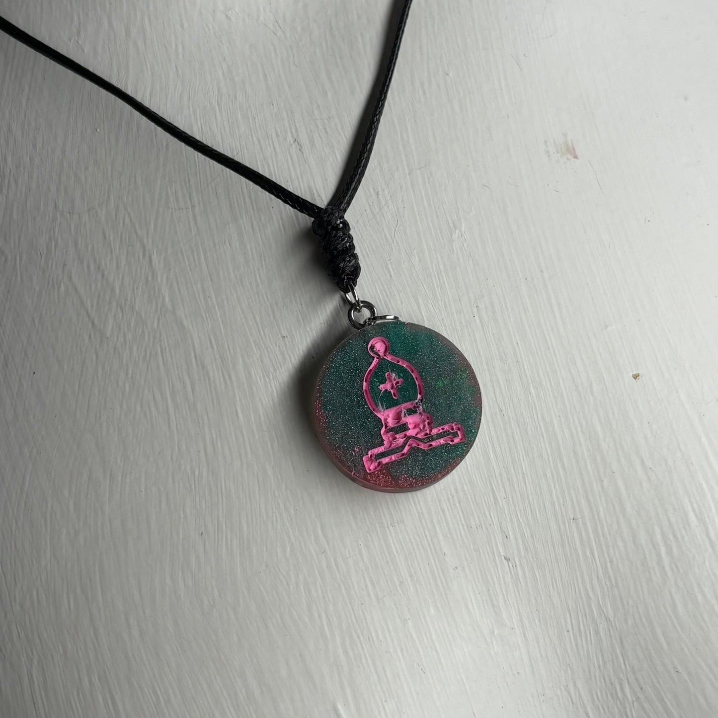 Pink Bishop - Handmade Resin Chess Necklace