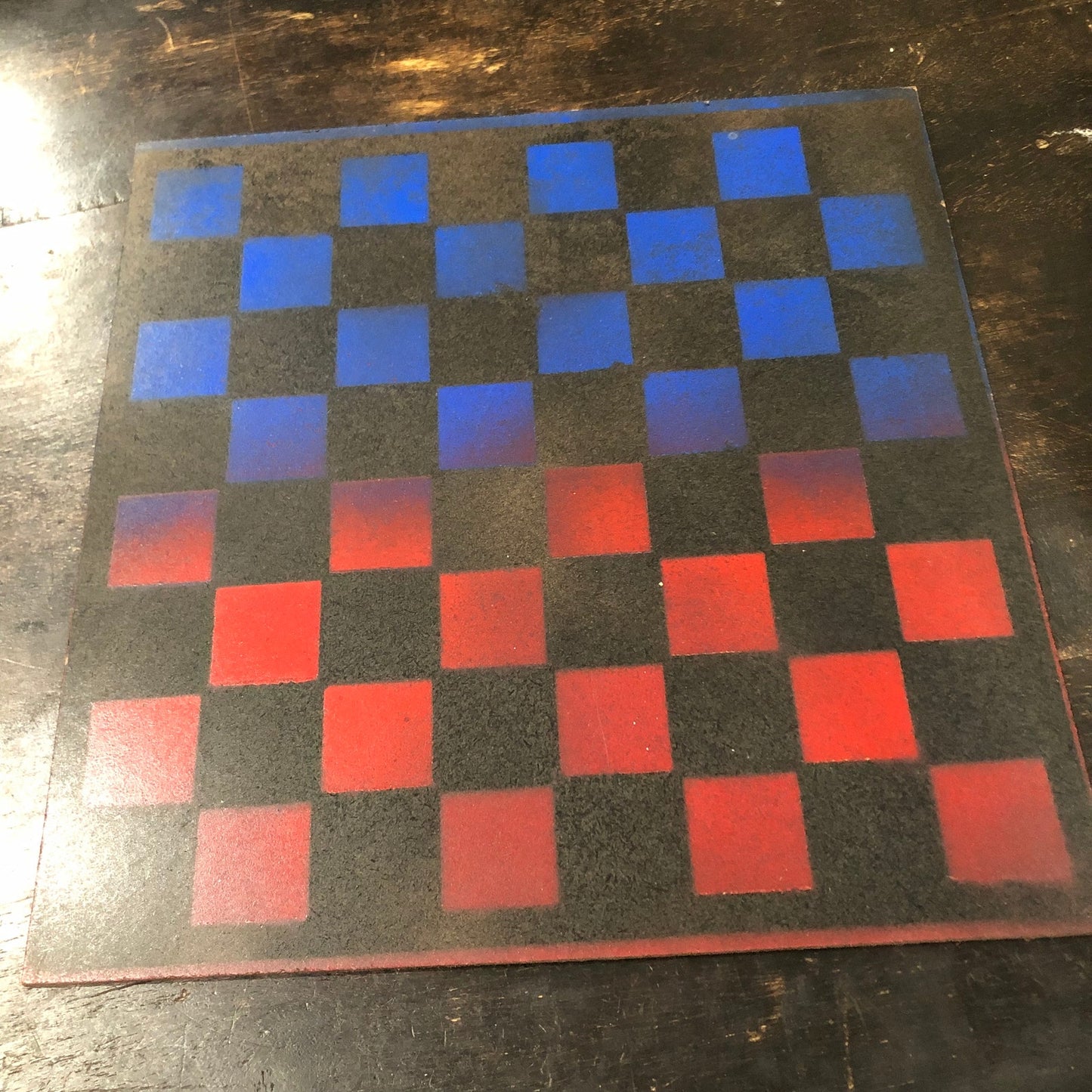 Stealth Blue & Red - Painted Chess Set