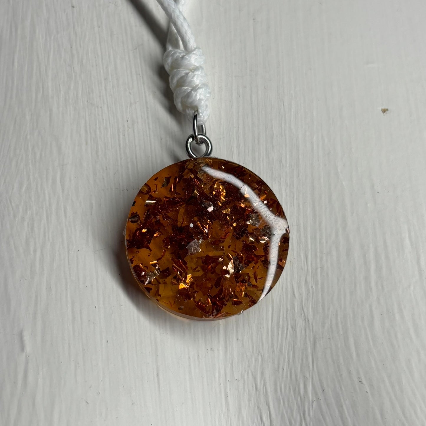 Amber Colored Bishop - Handmade Resin Chess Necklace