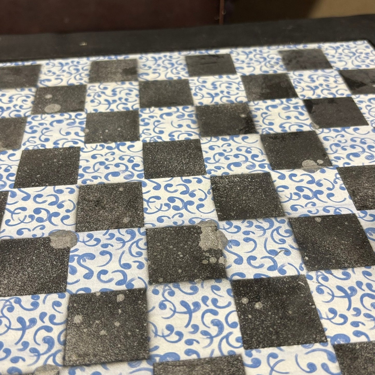Blue Vintage Pattern - Scrapbook Chess Set