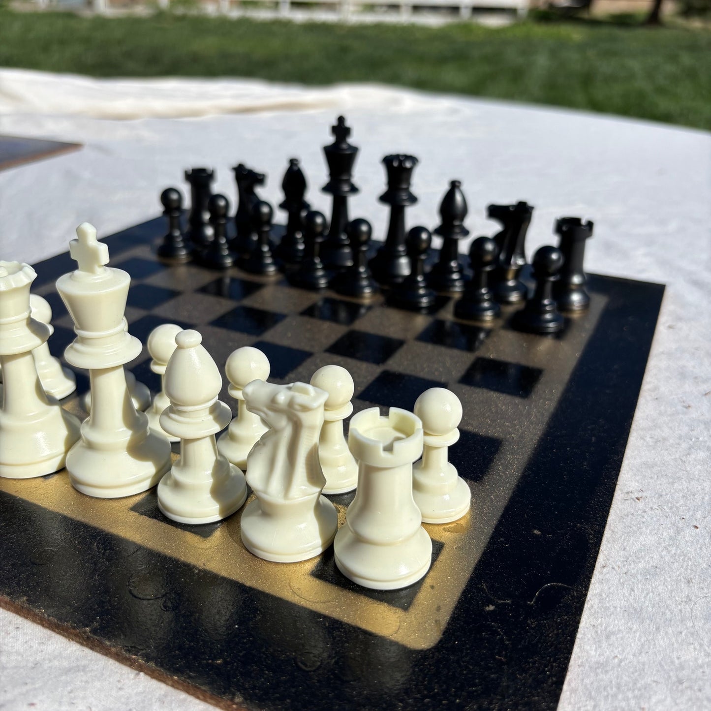 Gold & Black - Painted Chess Set