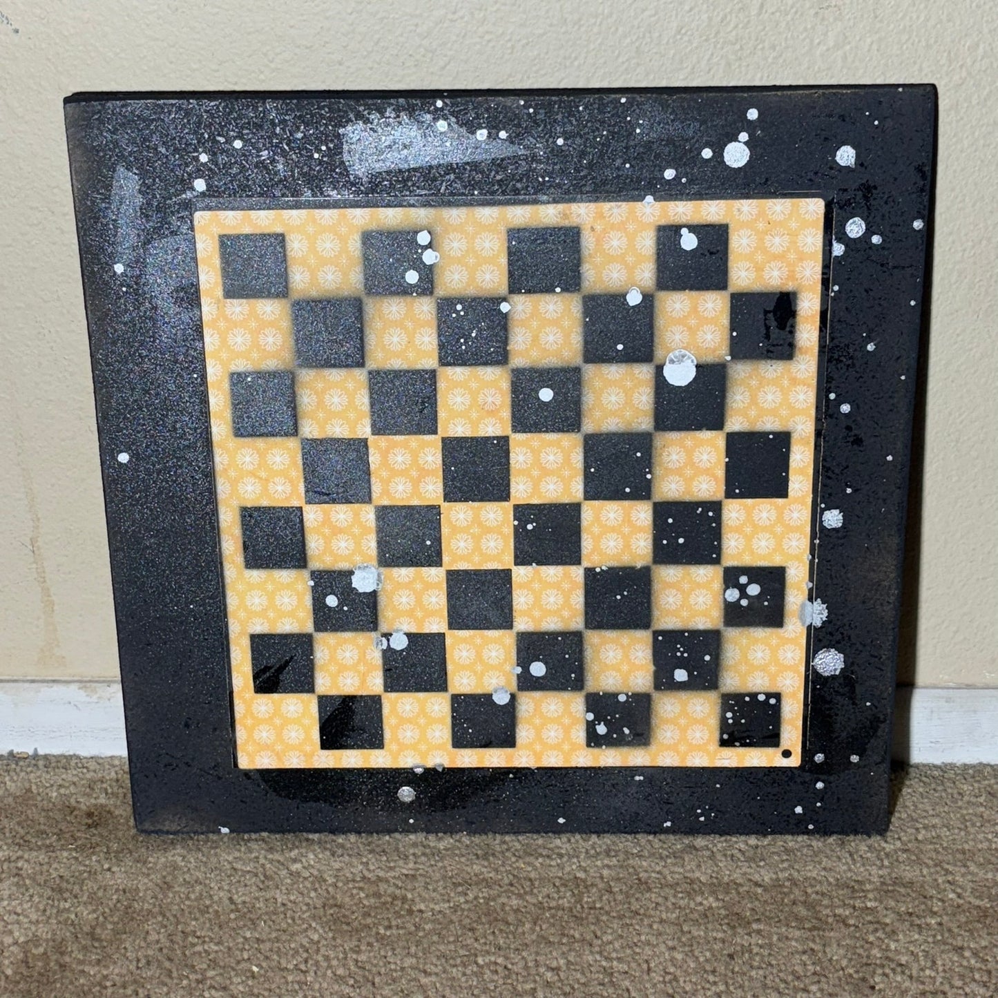 Yellow Vintage Pattern - Large Scrapbook Chess Board