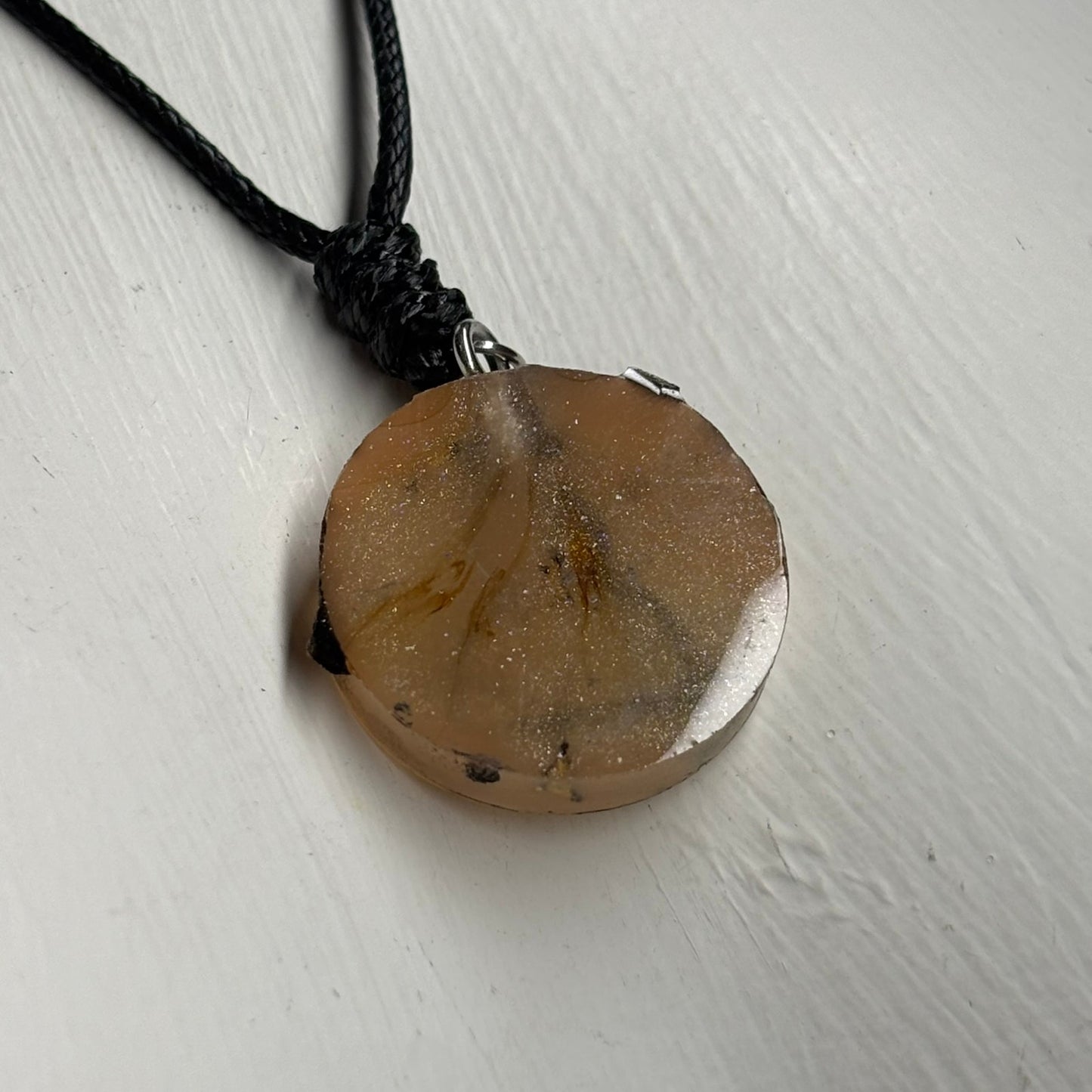 Orange Cream Pawn - Handmade Resin Chess Necklace