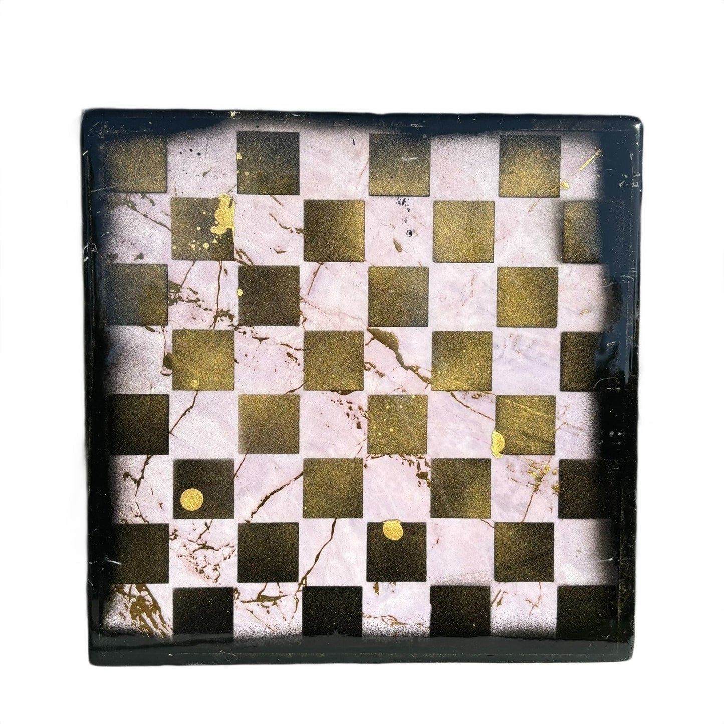 Golden Pink Marble Style - Resin Coated Chess Board