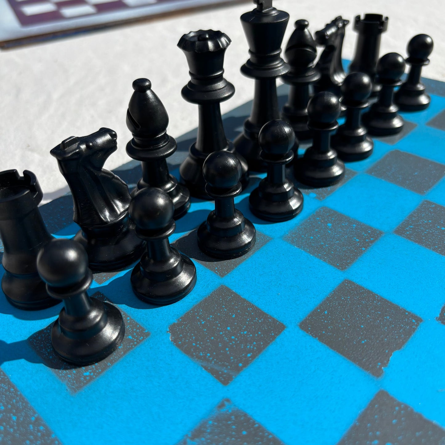 Gurage Blue - Painted Chess Set