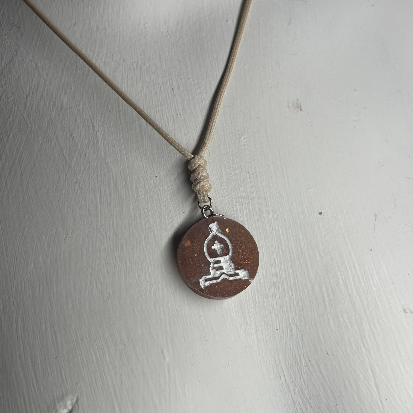 Classic Brown Bishop - Handmade Resin Chess Necklace