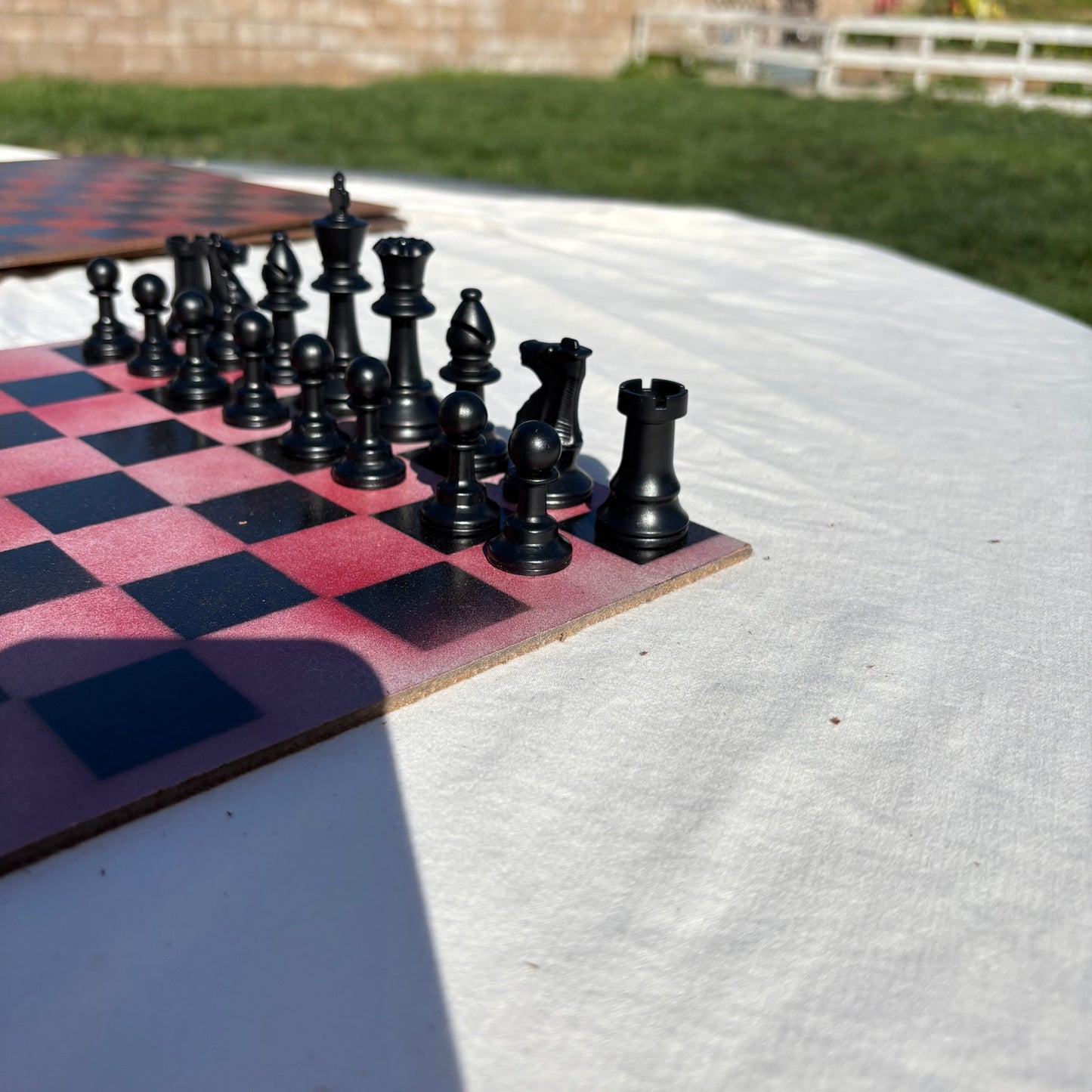 Misty Red - Painted Chess Set