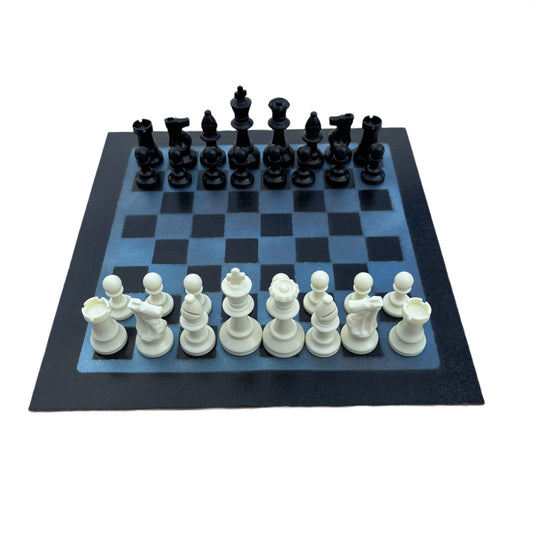 Simple Blue - Painted Chess Set
