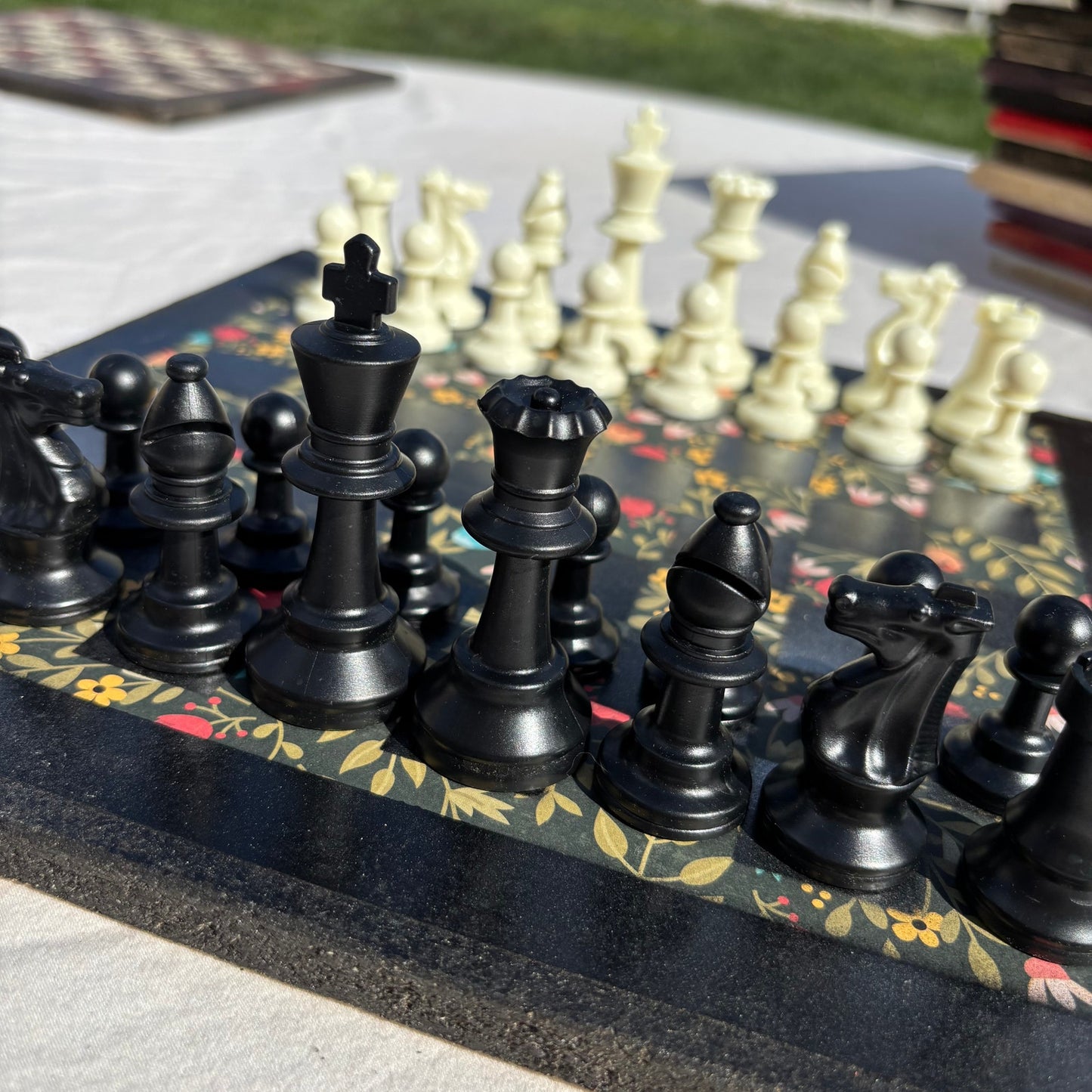 Vintage Flowers - Scrapbook Chess Set