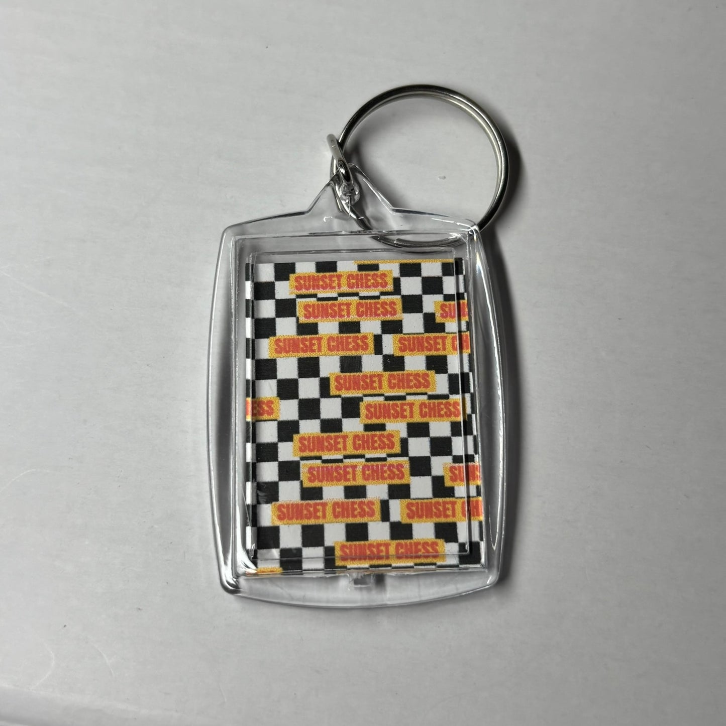 Mystery Cool Man - Sunset Chess Photo Keychain
