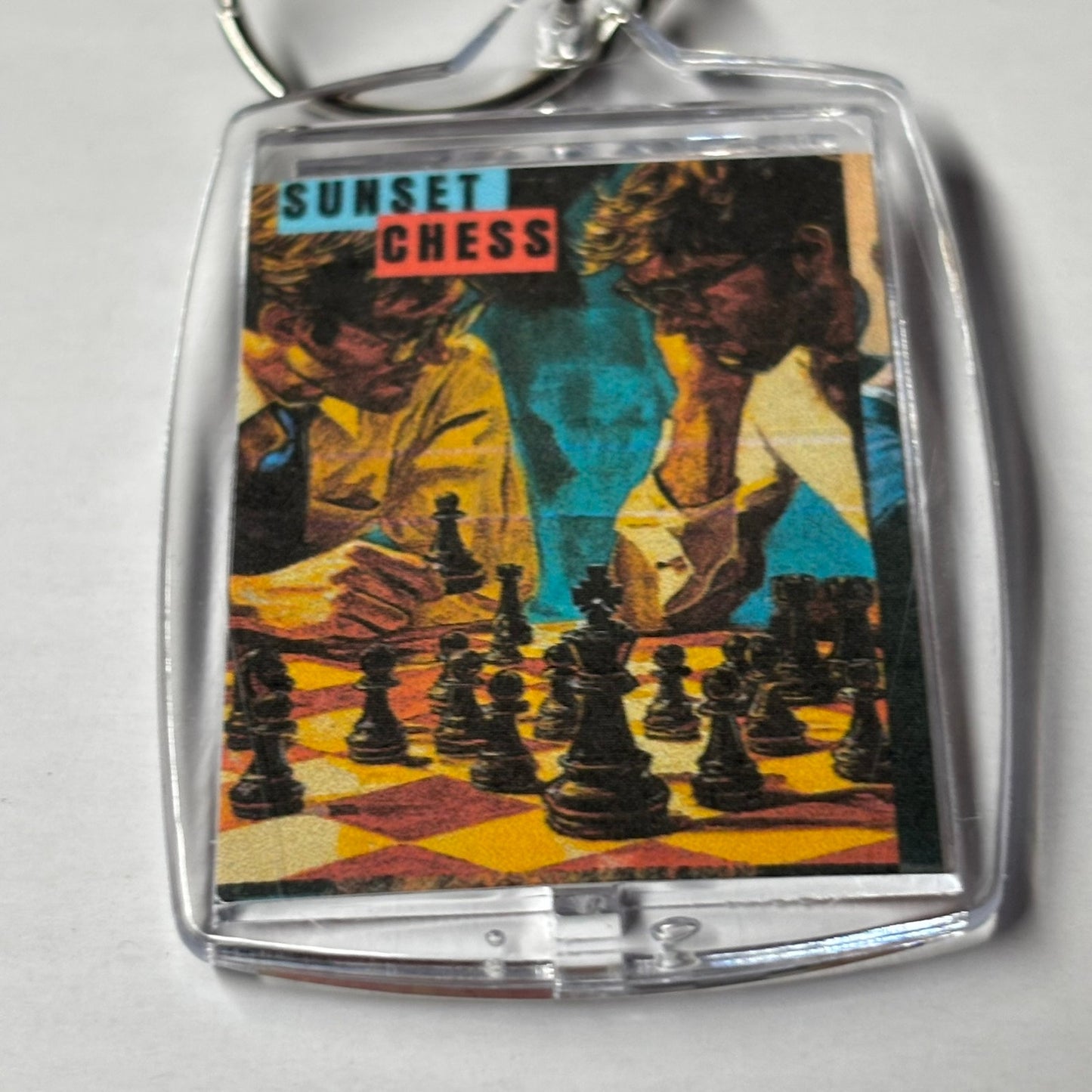 A Good Game Of Strategy - Sunset Chess Photo Keychain