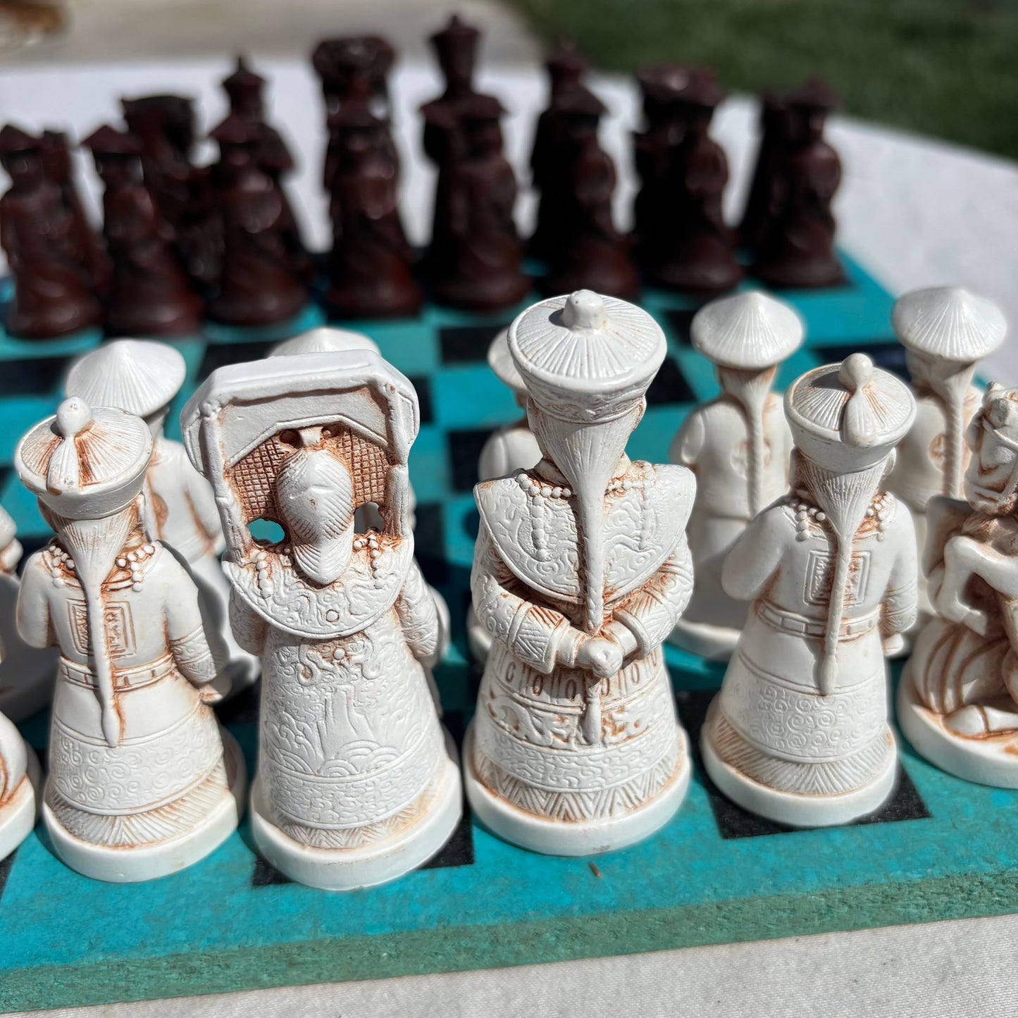 Aqua Green - Chinese Edition Chess Set