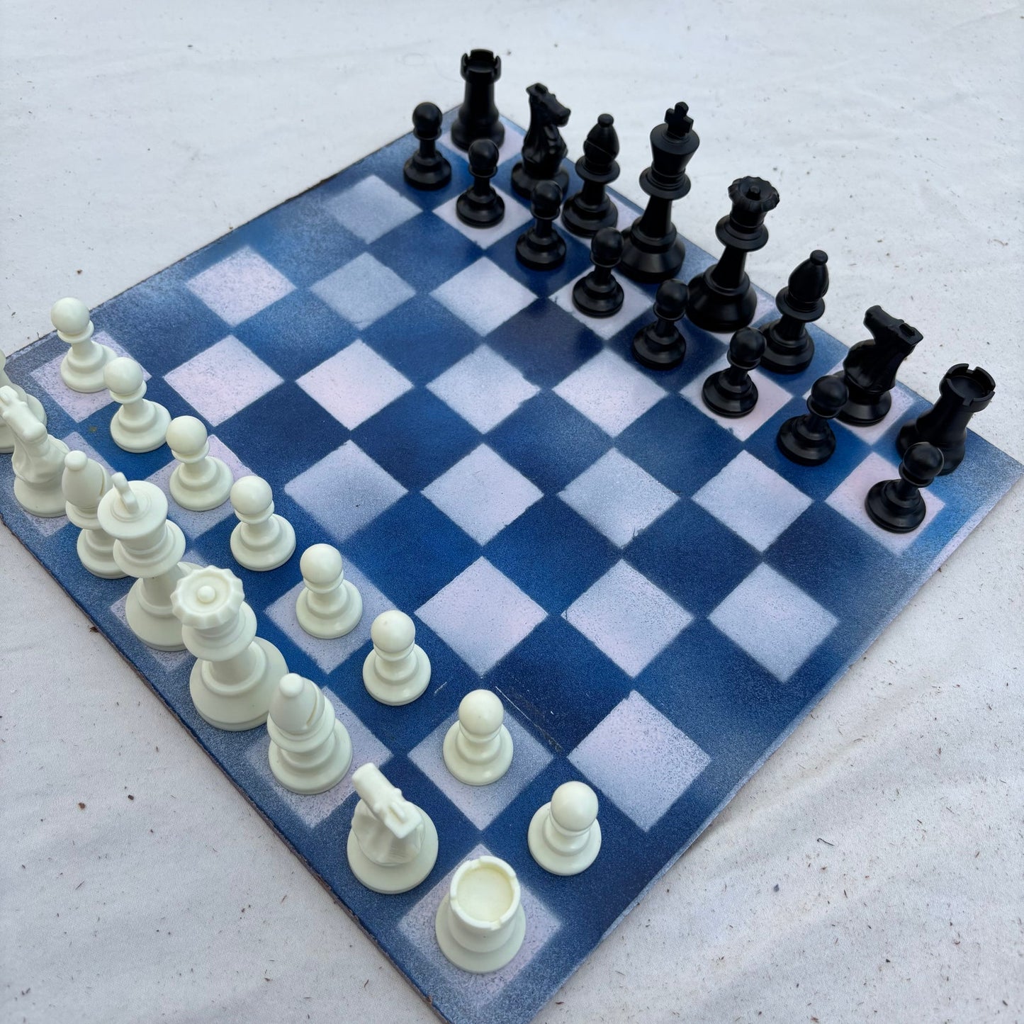 Blue & Pink - Painted Chess Set