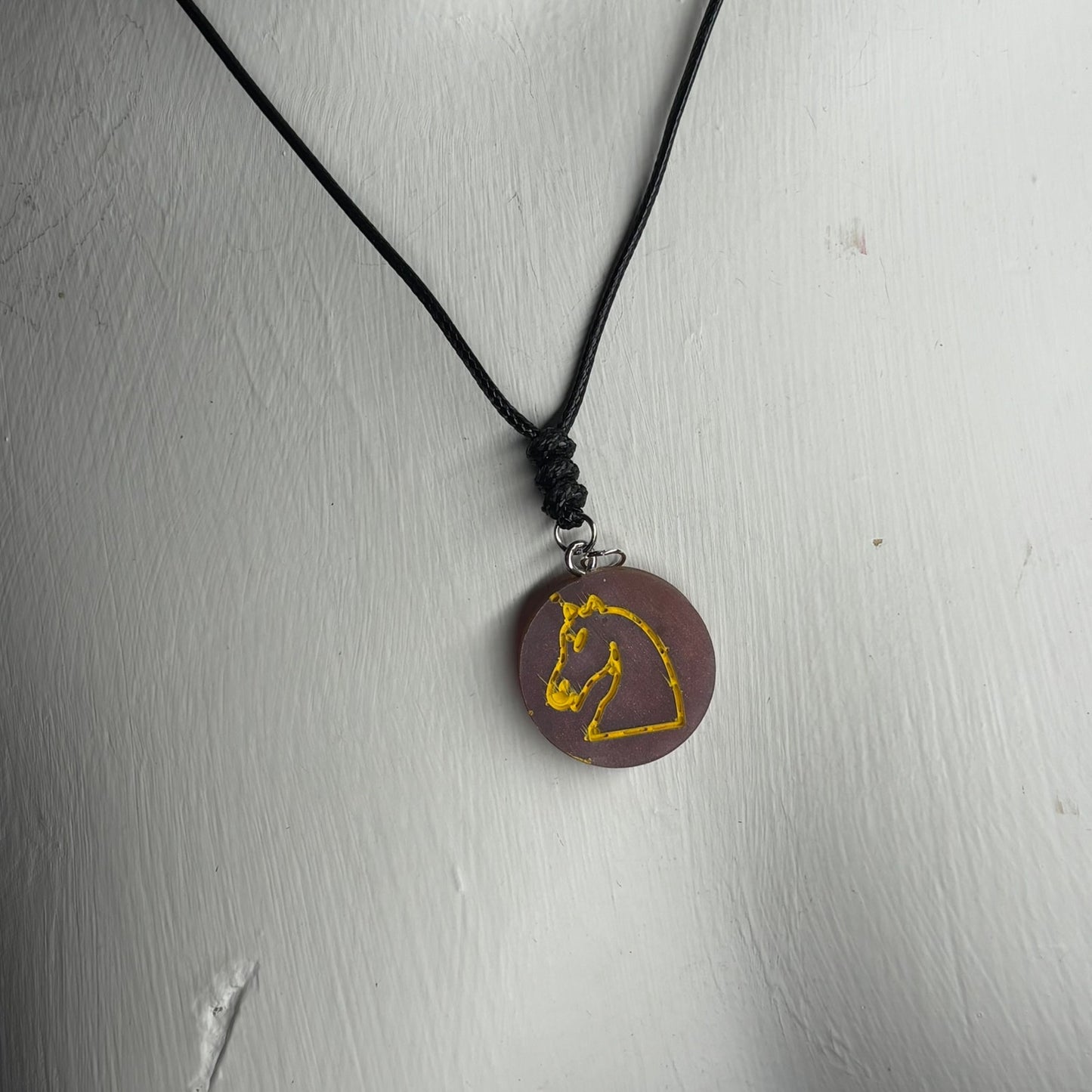 Dark Knight - Handmade Resin Chess Necklace