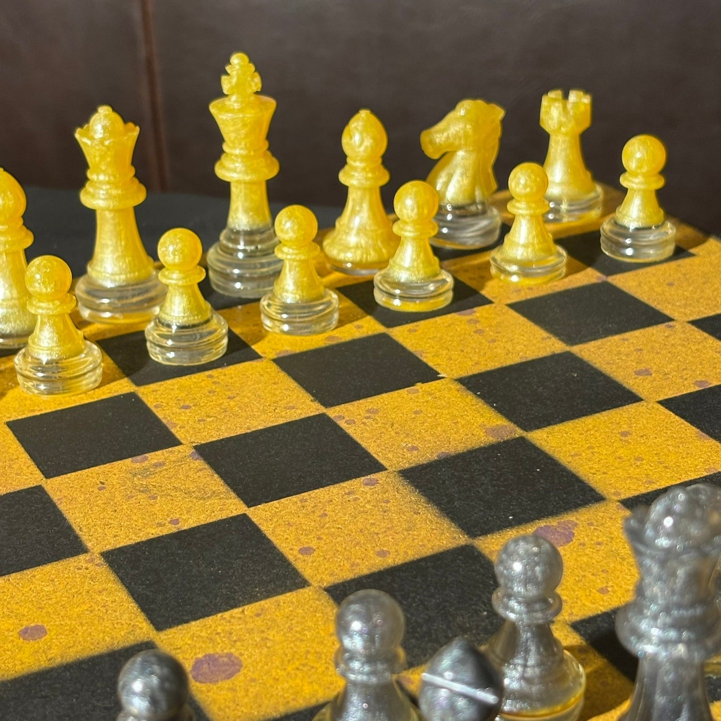 Yellow & Black - Painted Chess Set