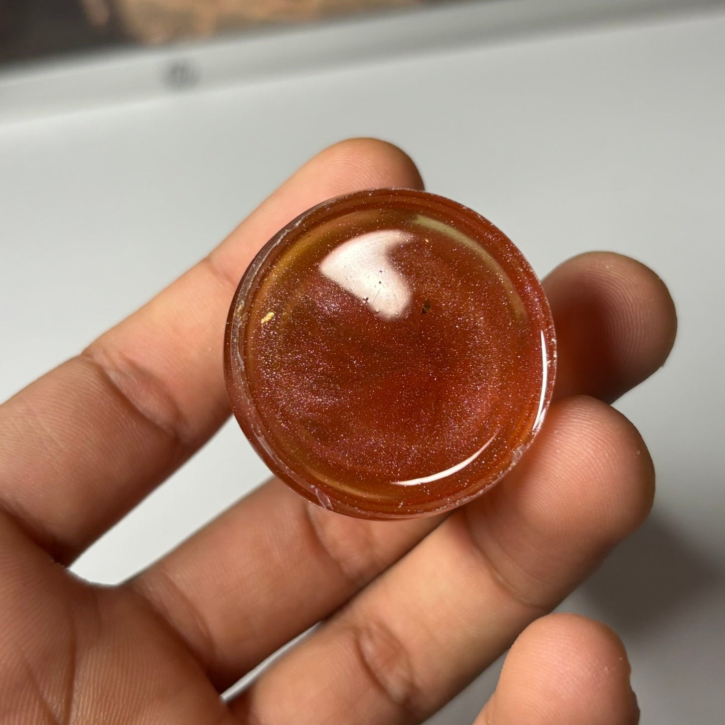 Red Topped Queen - Handmade Resin Keychain - Large Edition