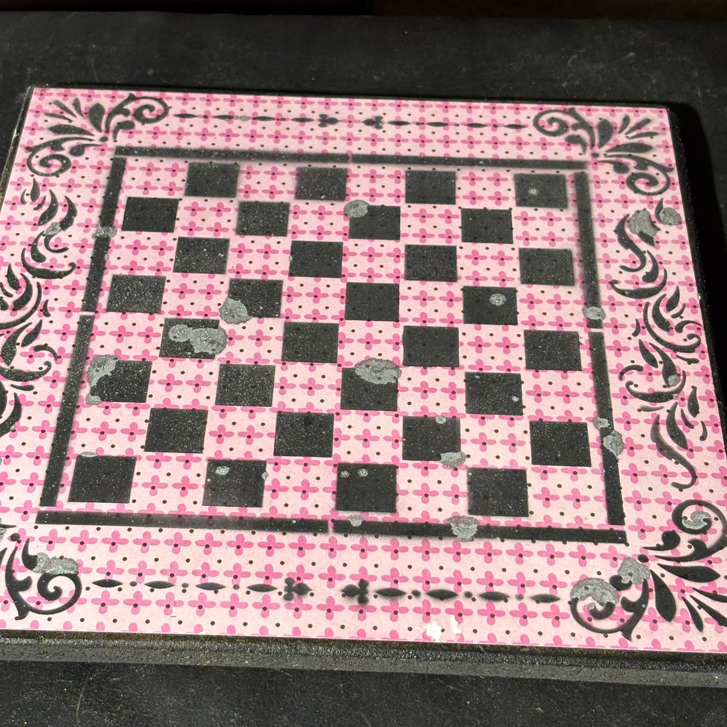 Pink Pattern - Scrapbook Chess Set