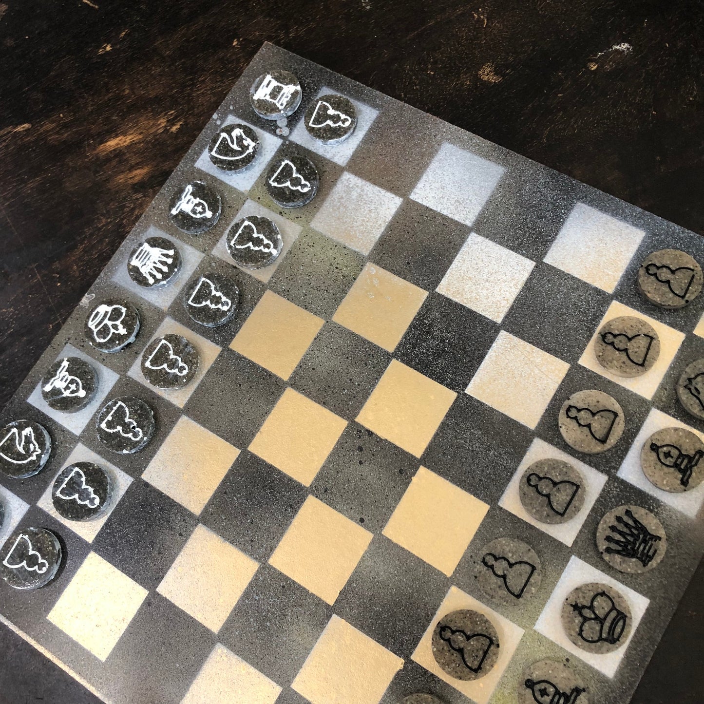 Golden Brown - Painted Chess Set