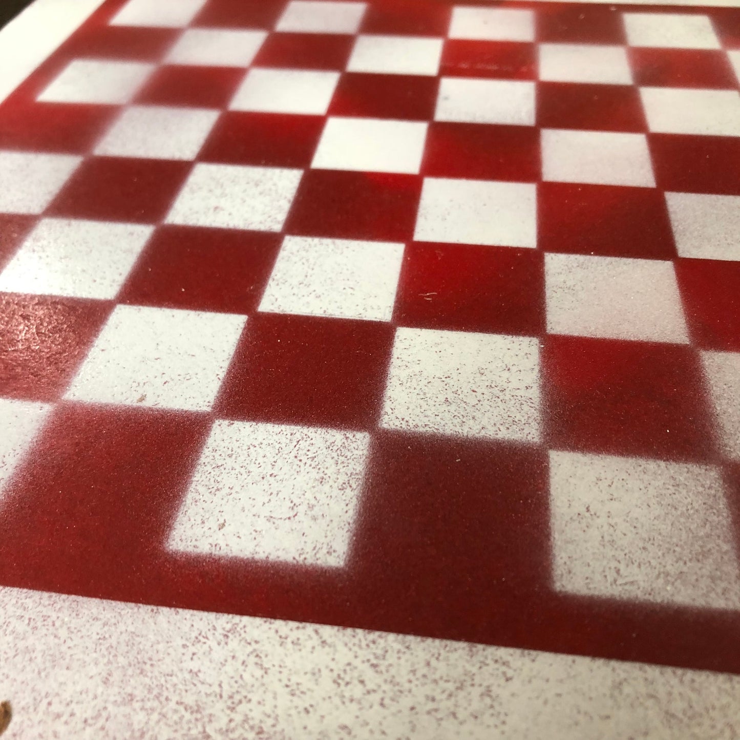 Smudged Red - Painted Chess Set