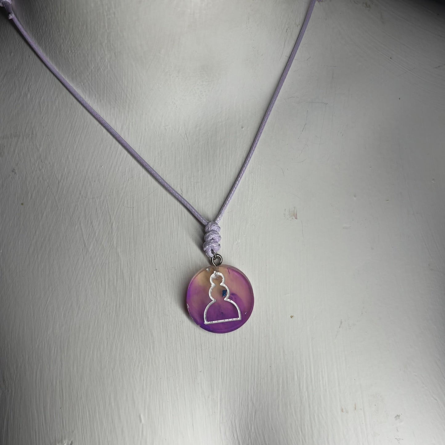 Fantastic Purple Pawn - Handmade Resin Chess Necklace