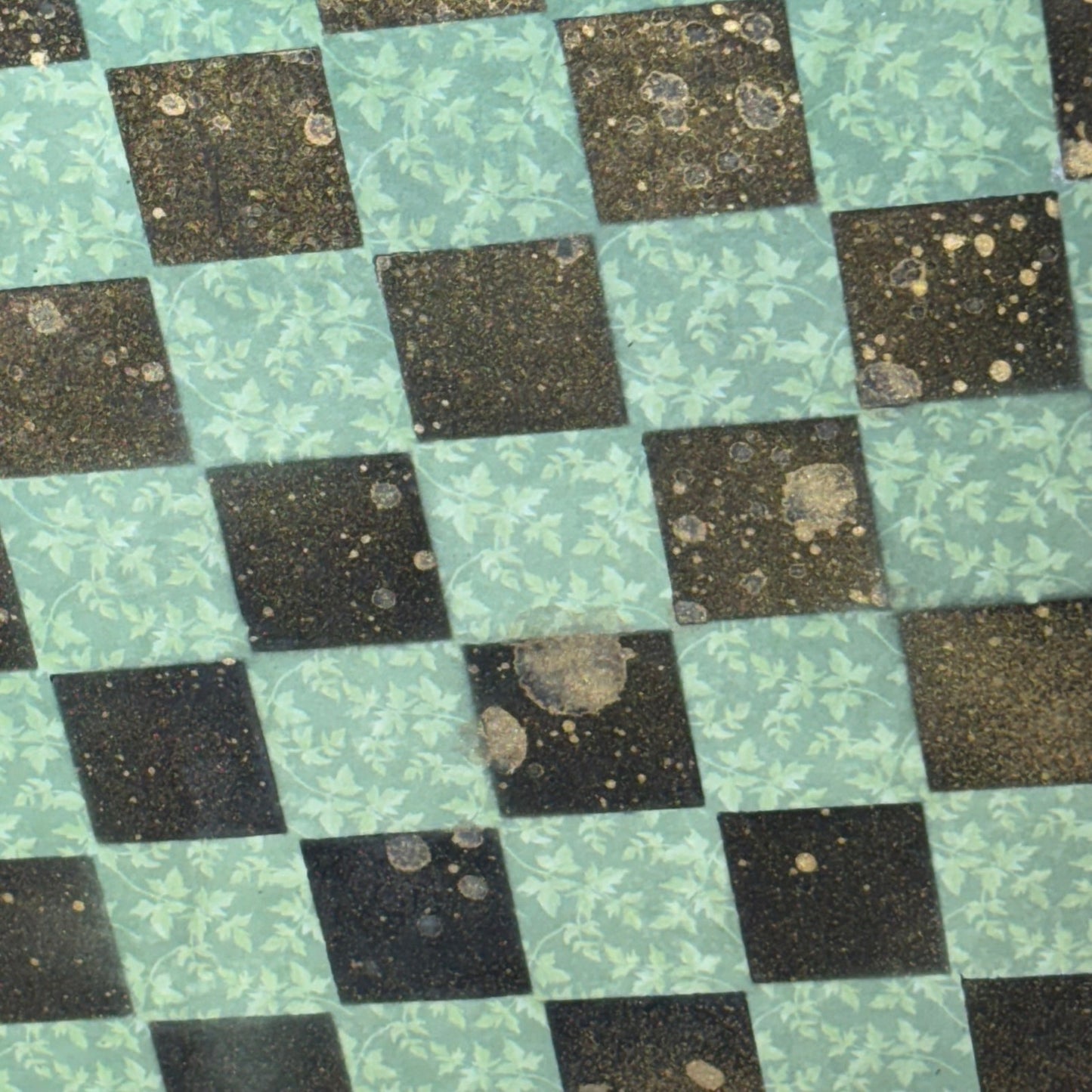 Golden Vintage Green - Scrapbook Chess Board