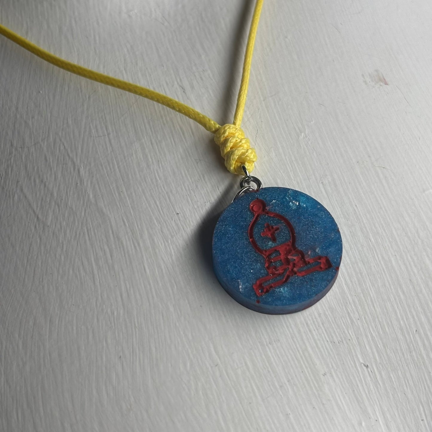 Blue Bishop - Handmade Resin Chess Necklace